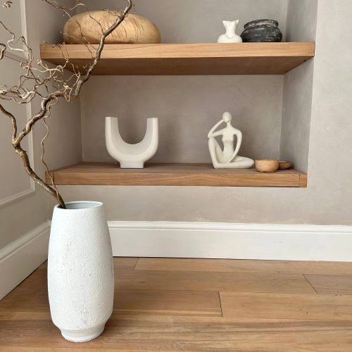 Lava tall white stone - floor vase