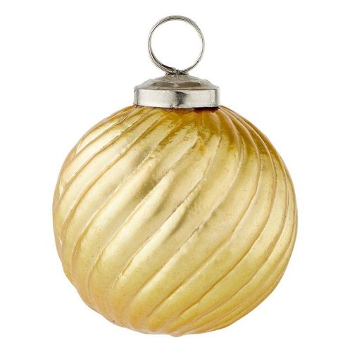 Stripe Matte Gold Antique Ornament