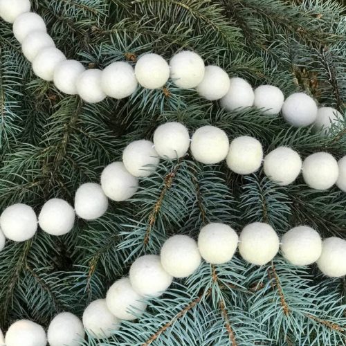 Garland Balls - White Felt