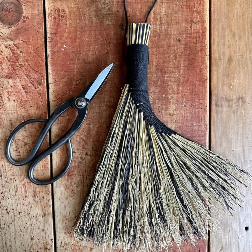 Turkey Wing Hand Broom- Natural: BLACK