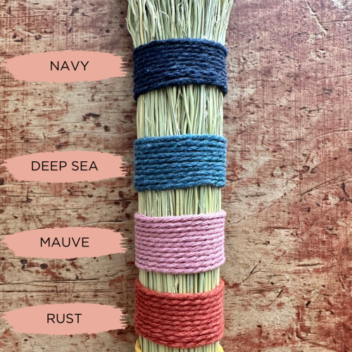 Turkey Wing Hand Broom- Natural: MAUVE