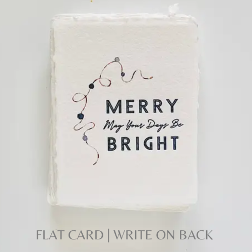 Paper Baristas - Merry Bright | Christmas Holiday Greeting Card: Flat A2 Greeting Card. Blank on Back.
