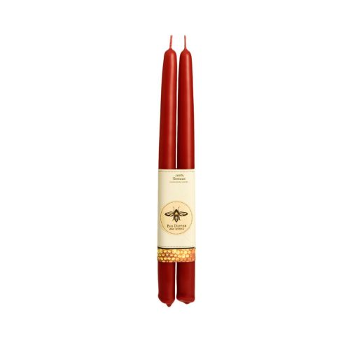 Pure Beeswax Tapers: Red, Standard