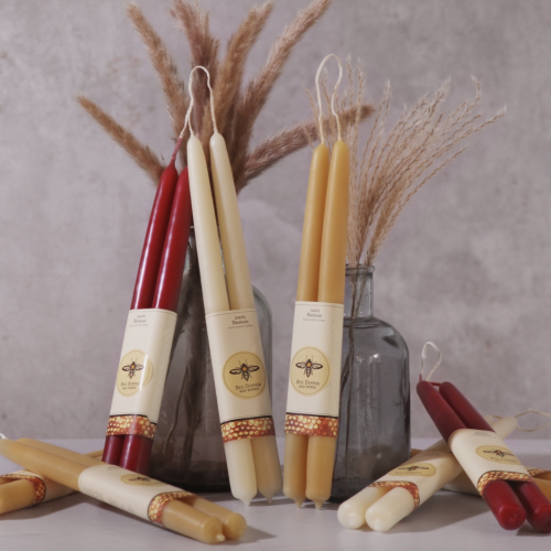 Big Dipper Wax Works Natural 12 inch Beeswax Taper Candles