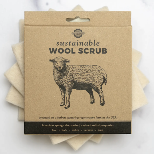 Sustainable wool scrub