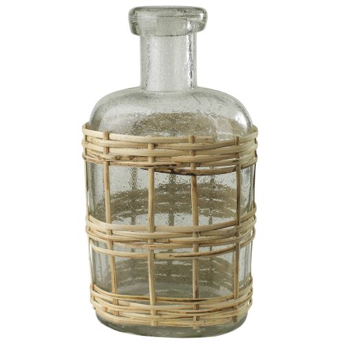 Cairo Bottle, Glass & Rattan