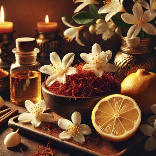 Saffron & Jasmine Beeswax candle