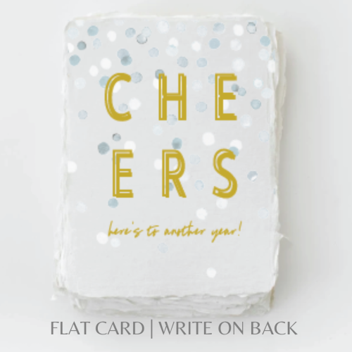 Paper Baristas - Cheers to another year | Birthday Anniversary Card: Flat A2 Greeting Card. Blank on Back.