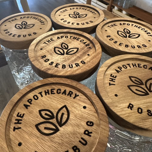 Glass Jar with wood lid