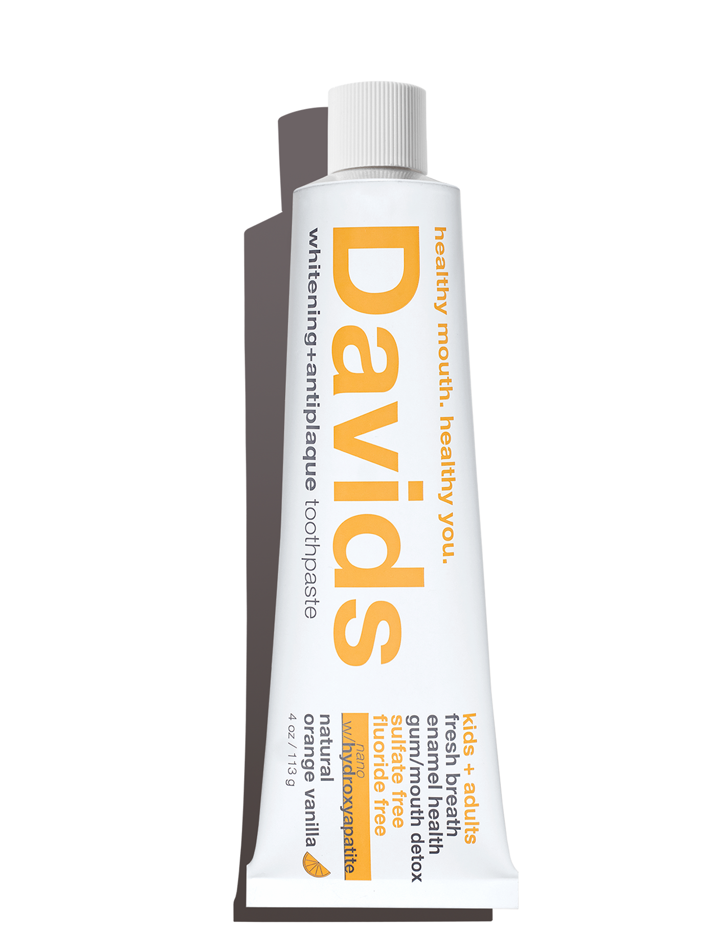 Davids Natural Toothpaste - Davids kids + adults nano-hydroxyapatite premium toothpaste / orange vanilla