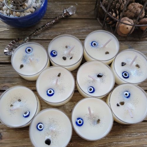 My Magic Place Shop - 10 Pack Evil Eye Protection Candle Crystal Candle Protection