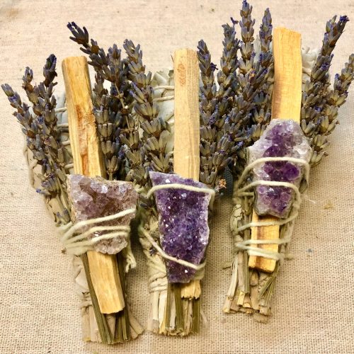 s430129588104562710_p375_i2_w2482 Sage Palo Santo Lavender & Amethyst Smudge Wand