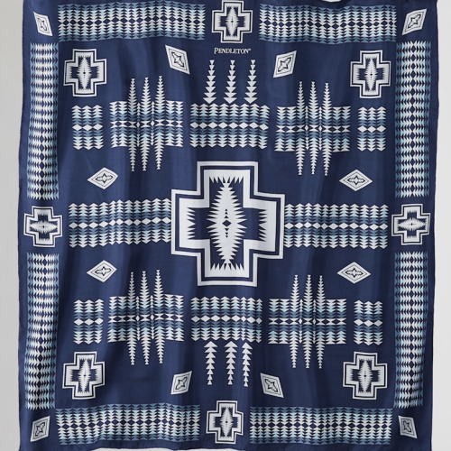 Pendleton ~ silk scarf ~ Harding Blue