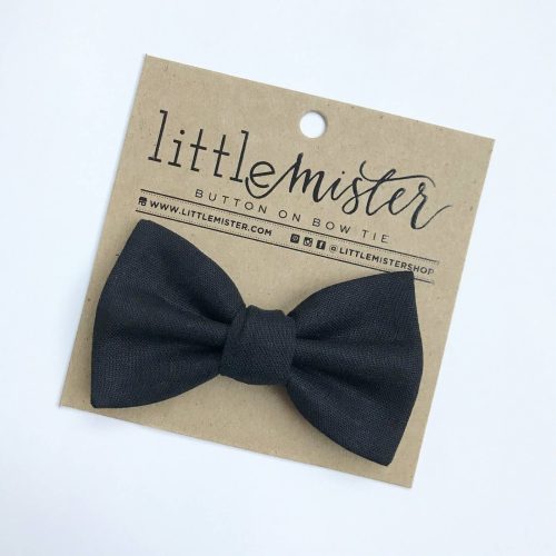Solid Black Baby Toddler & Boy Bow Tie